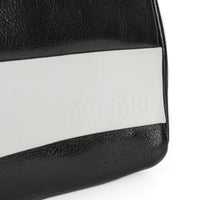MIU MIU Black White Leather Shoulder Bag