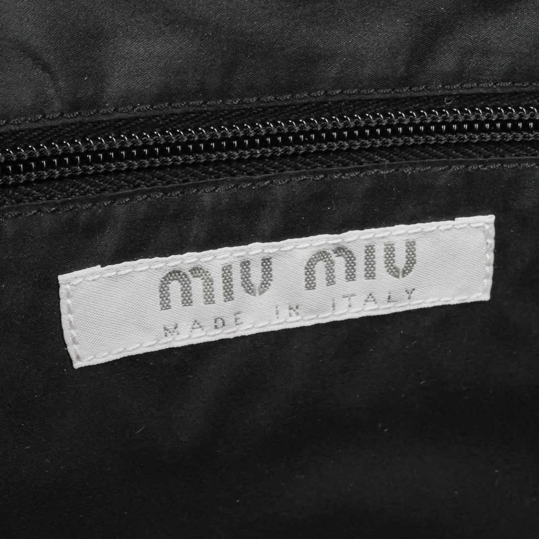 MIU MIU Black White Leather Shoulder Bag