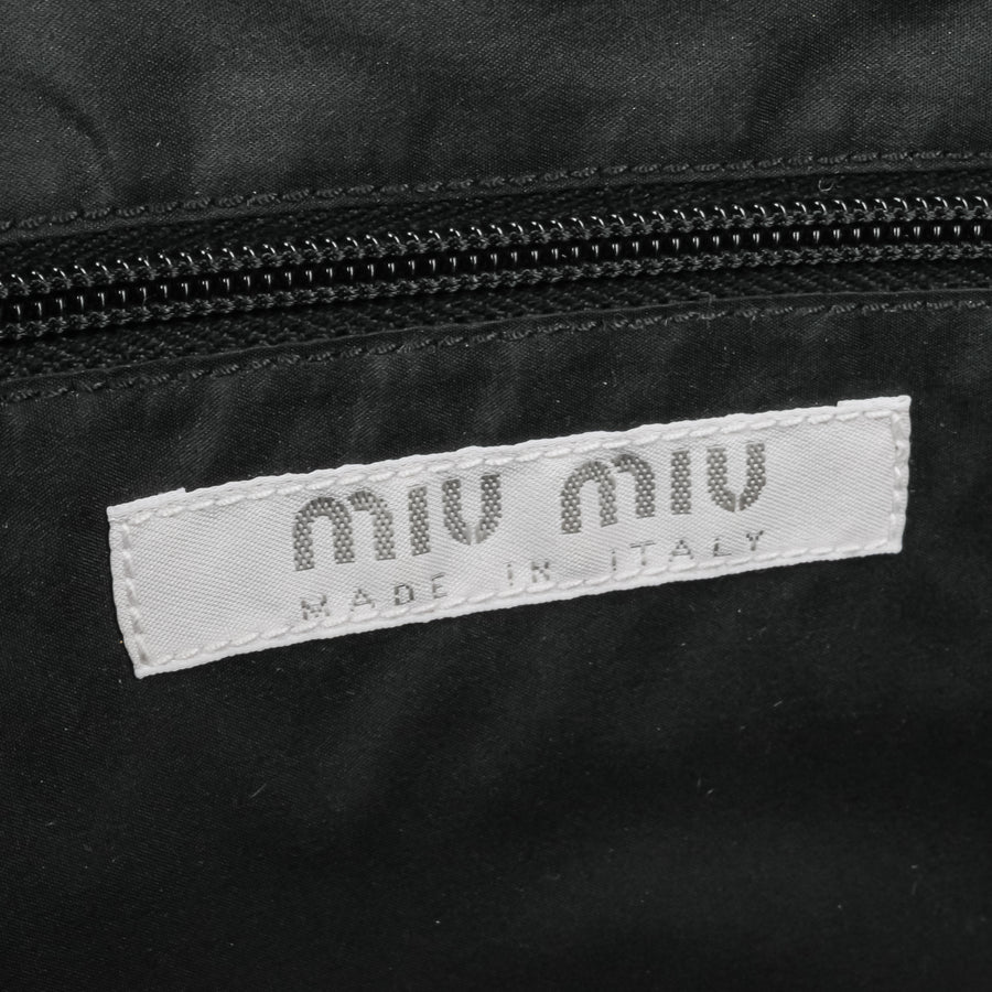 MIU MIU Black White Leather Shoulder Bag