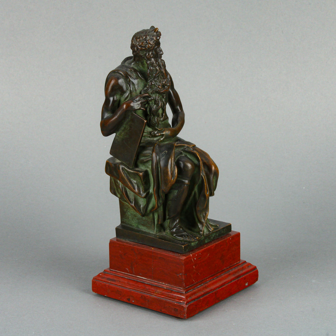 After Michelangelo - Moses - Cast Bronze on Marble Base