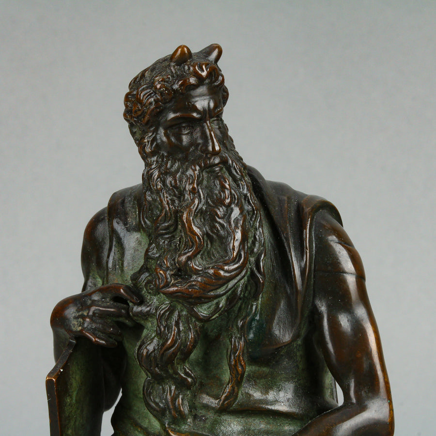 After Michelangelo - Moses - Cast Bronze on Marble Base
