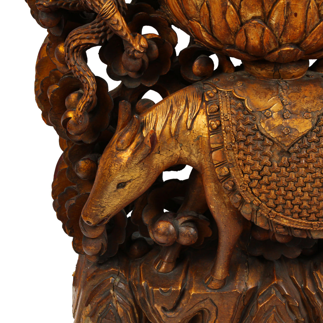 Antique Asian Gilt Wood Buddha On Elaborate Stand/Shrine