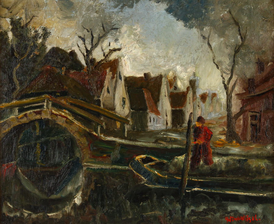 Anton Witsel - Village Boatman - Oil on Canvas