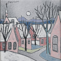 Charles Sucsan (Canadian 1932-2022)  Winter Village Scene