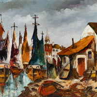 Andre Besse (Canadian 1922-2004) Boats In Harbour