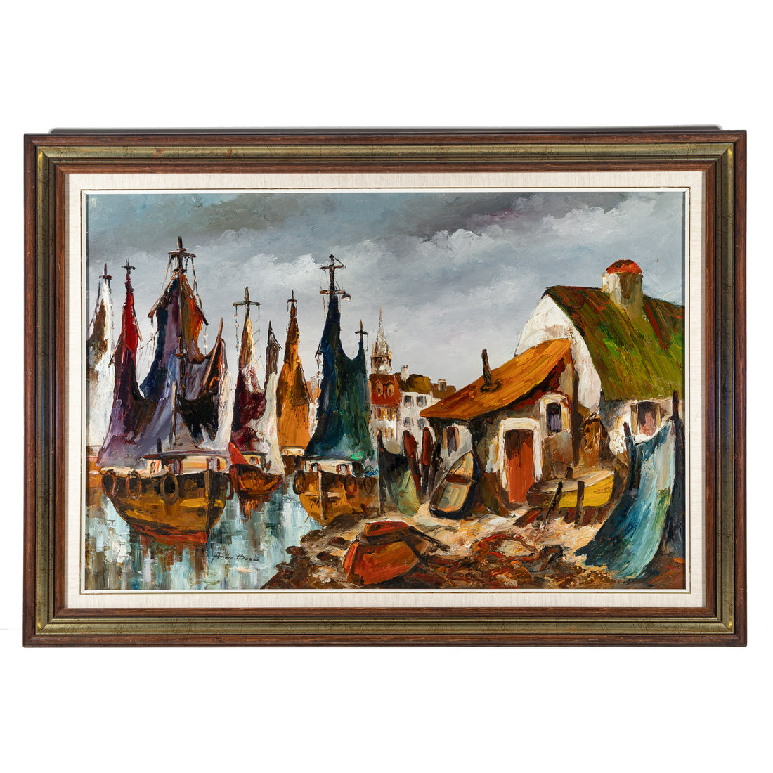 Andre Besse (Canadian 1922-2004) Boats In Harbour