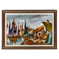 Andre Besse (Canadian 1922-2004) Boats In Harbour