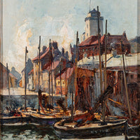 Joe Milne (Scottish 1861-1911) "Harbour Scene"