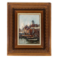 Joe Milne (Scottish 1861-1911) "Harbour Scene"