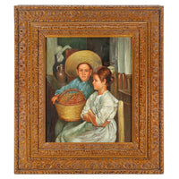 Unknown Artist - Boy & Girl With Basket Of Grapes