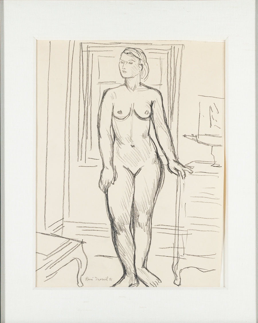 Rene Marcil (Canadian 1917-1993) Standing Nude