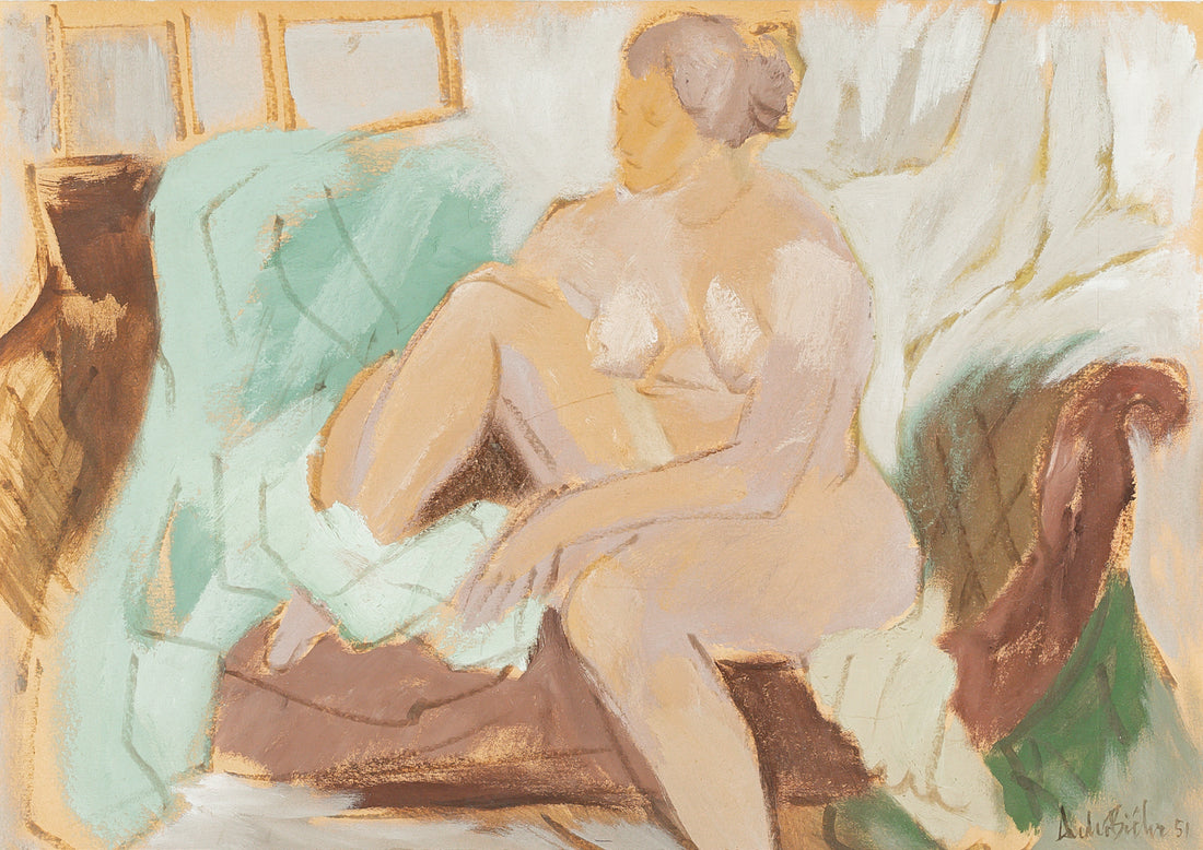 Andre Charles Bieler (Swiss Canadian 1896-1989) "Nude On Sofa"