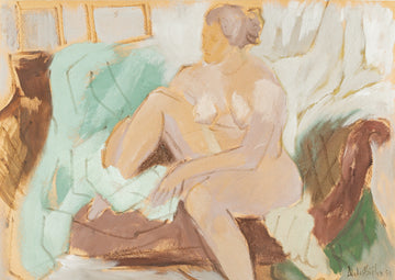 Andre Charles Bieler (Swiss Canadian 1896-1989) "Nude On Sofa"
