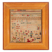 Framed Antique Needlepoint Sampler