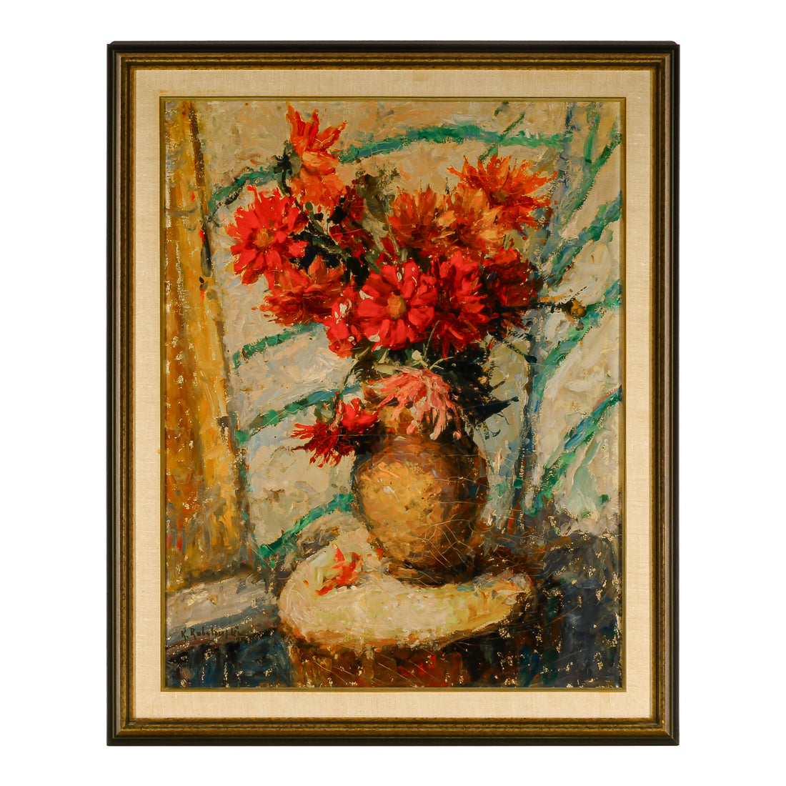K. Rubalouski - Still Life with Vase & Flowers - Oil on Canvas