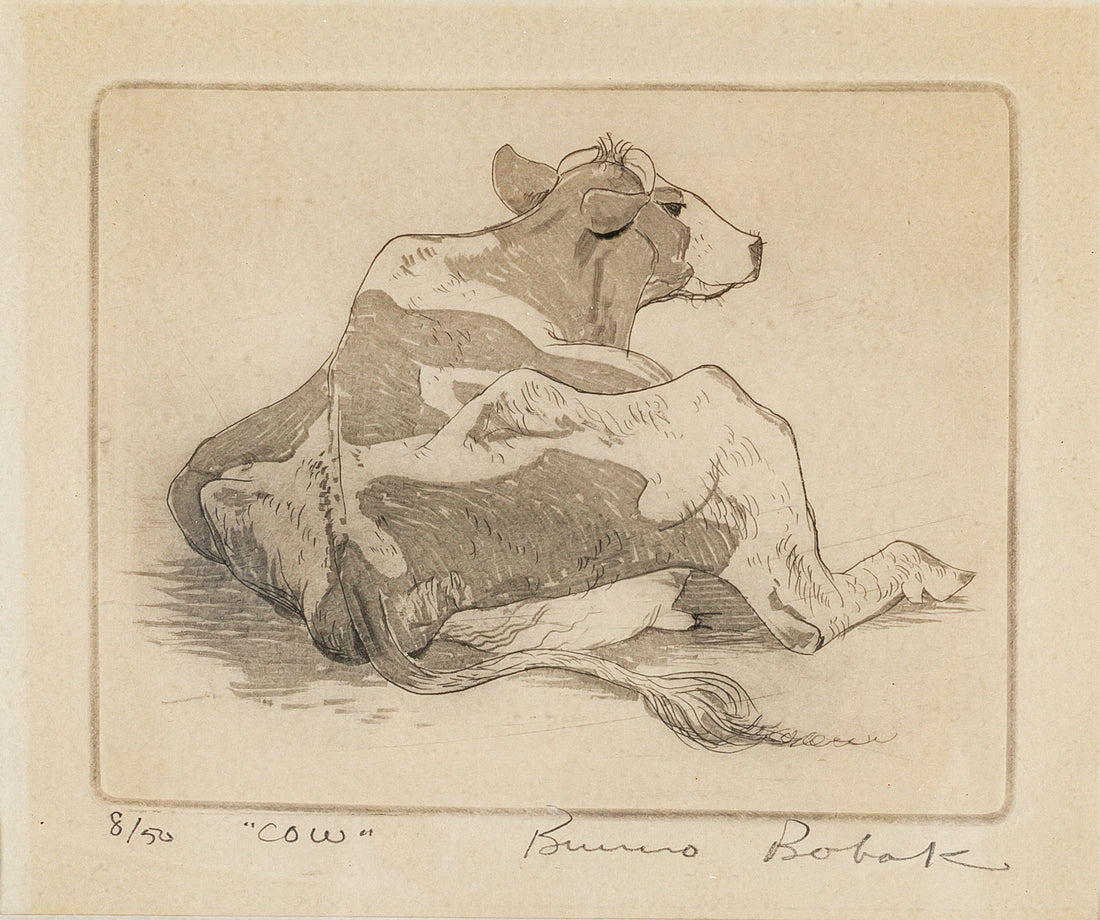 Bruno Bobak (Canadian 1923-2012)   "Cow''