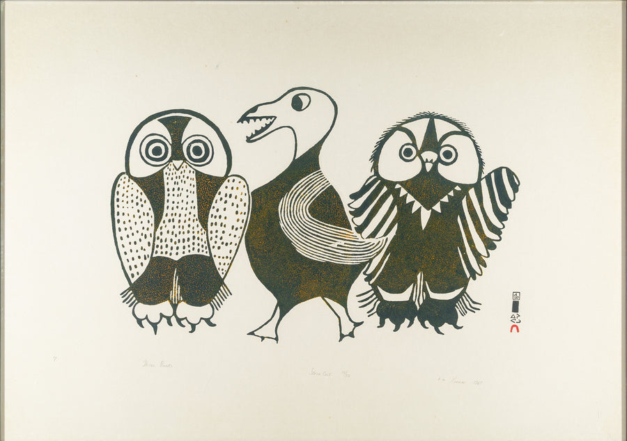 Kunu (Cape Dorset/Kinngait          1923-1966) "Three Birds"