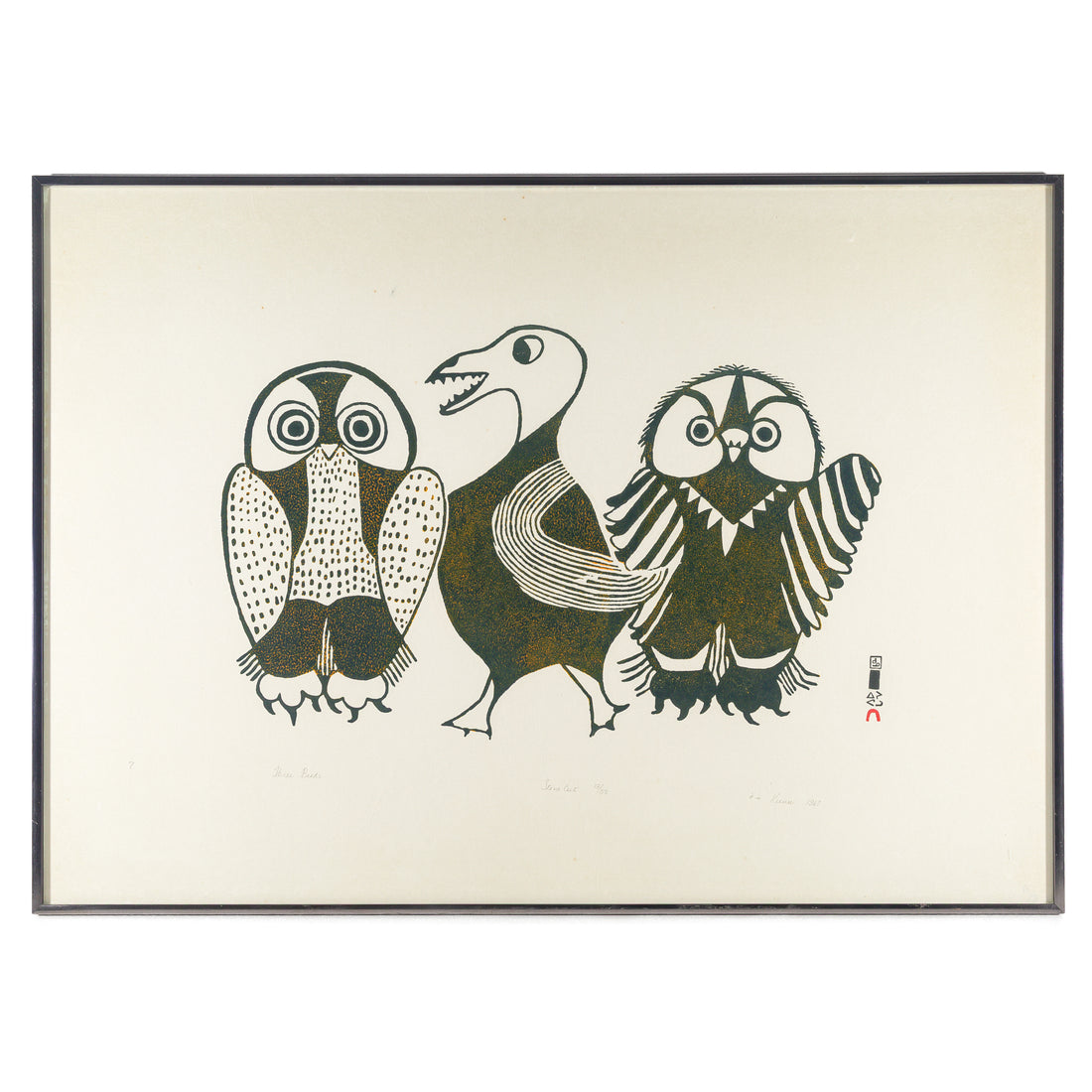 Kunu (Cape Dorset/Kinngait          1923-1966) "Three Birds"