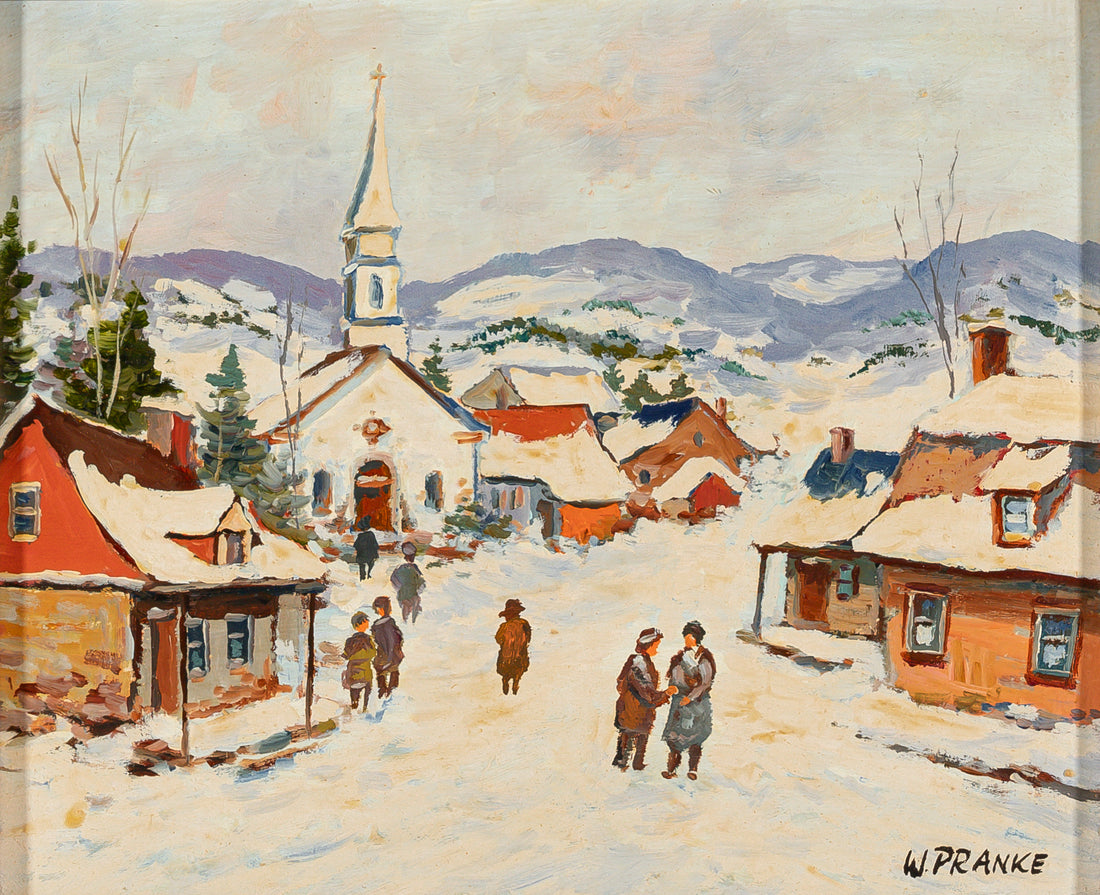 Walter Pranke (Canadian 1925) Winter Village Scene