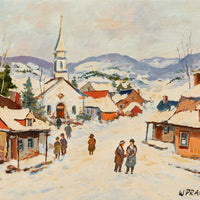 Walter Pranke (Canadian 1925) Winter Village Scene