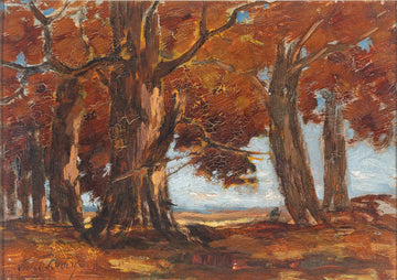 Joseph Browne (British Canadian 1862-1948) Forest Scene With Kneeling Figure