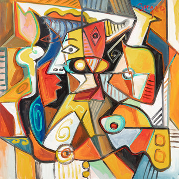 Serge Deherian (Canadian 1955)   "Two Women" Abstract