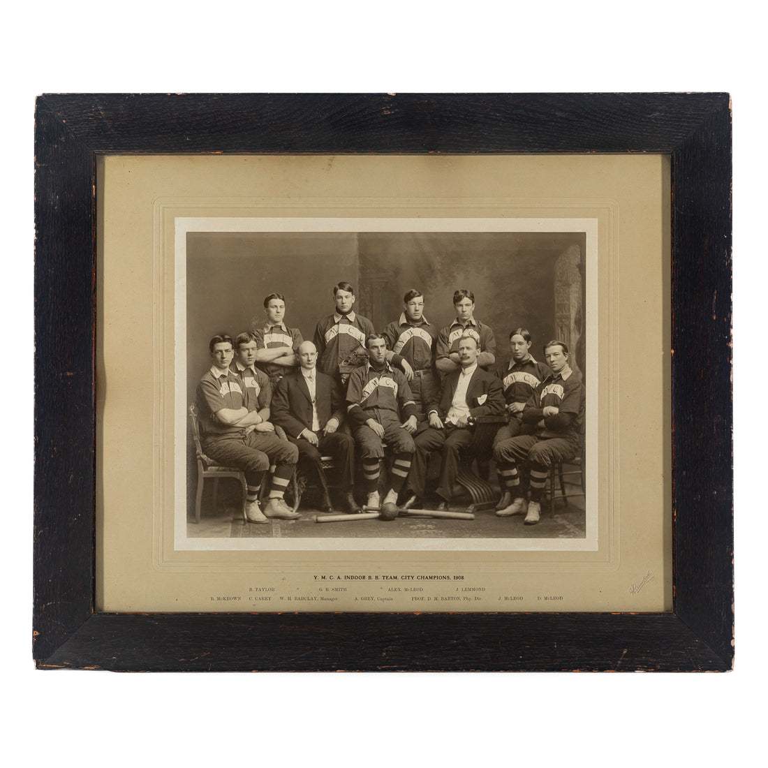 Framed Photographic Print-1908 Hamilton YMCA Indoor Baseball City Champs