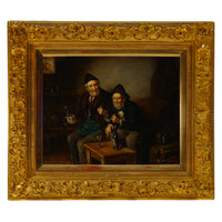 Attributed to Pierre Duval - Men with Brandy & Pipe - Oil on Canvas