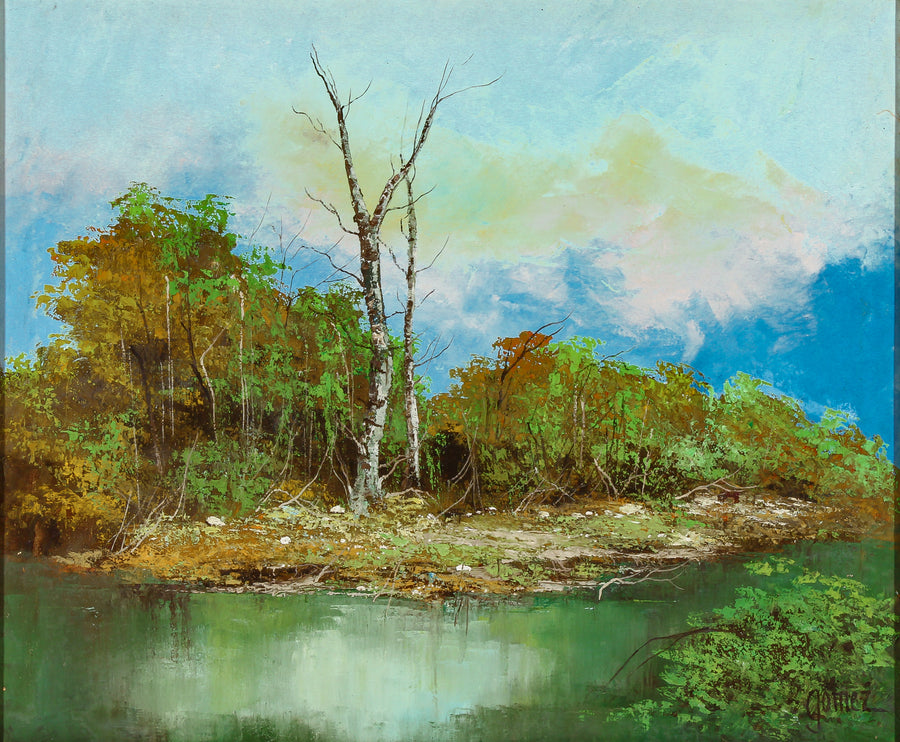 Gomez - Landscape with Naked Birch - Oil on Canvas
