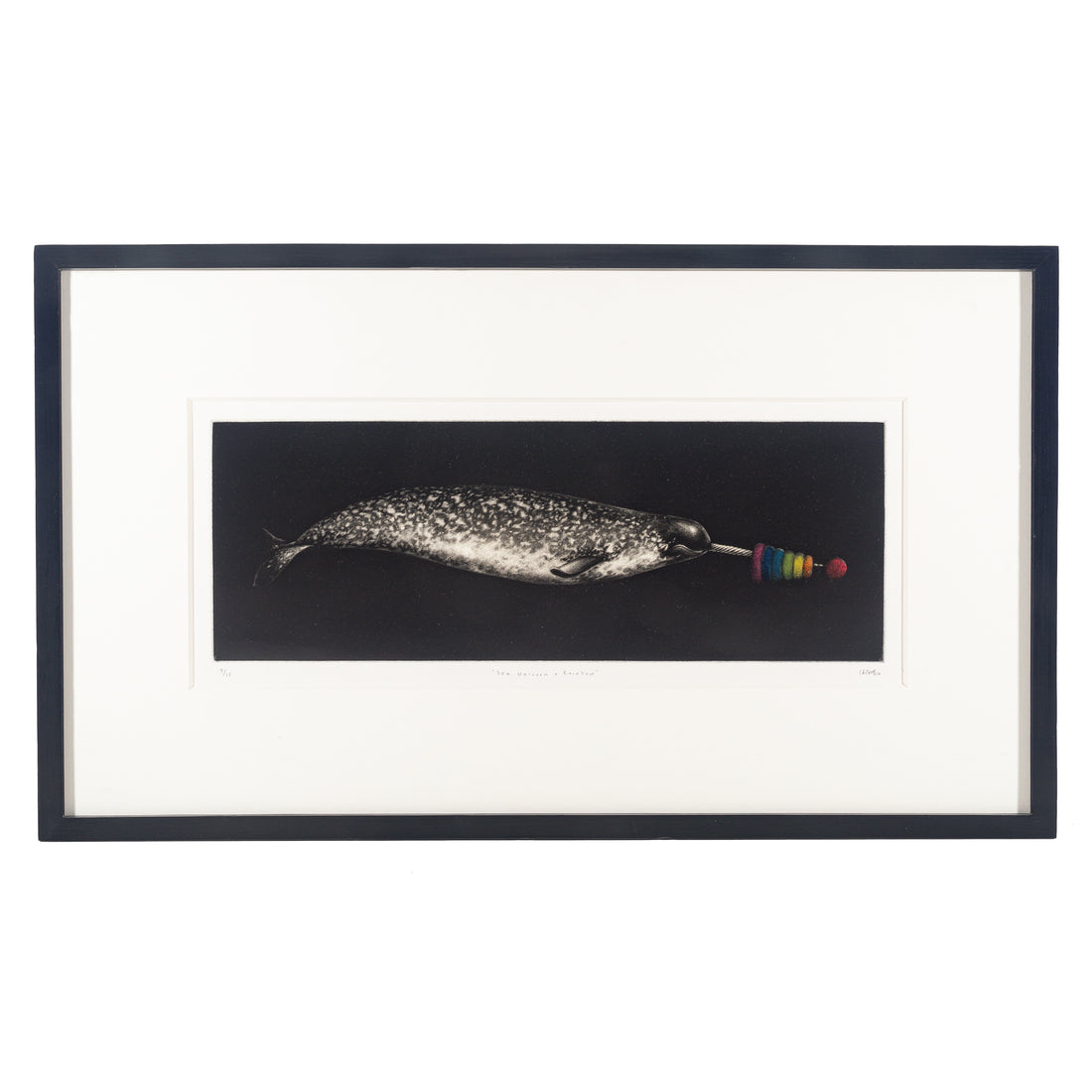 Unknown Artist, "Sea Unicorn & Rainbow" H7"xW18"