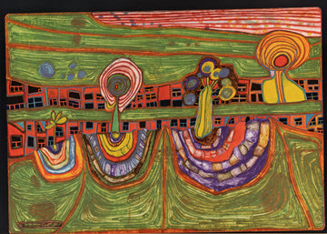 Friedensreich Hundertwasser           (Austrian 1928-2000) "Downtownlane"