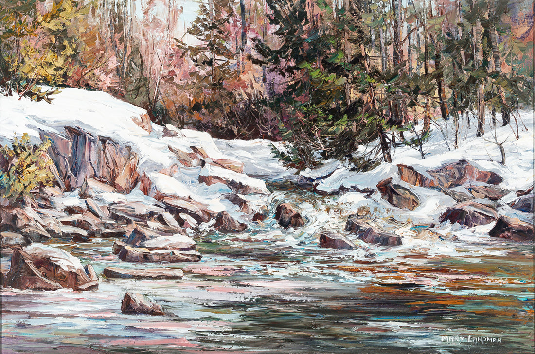 Mary Lampman (Canadian 20th C) "Rosy Glow" H20"xW30"