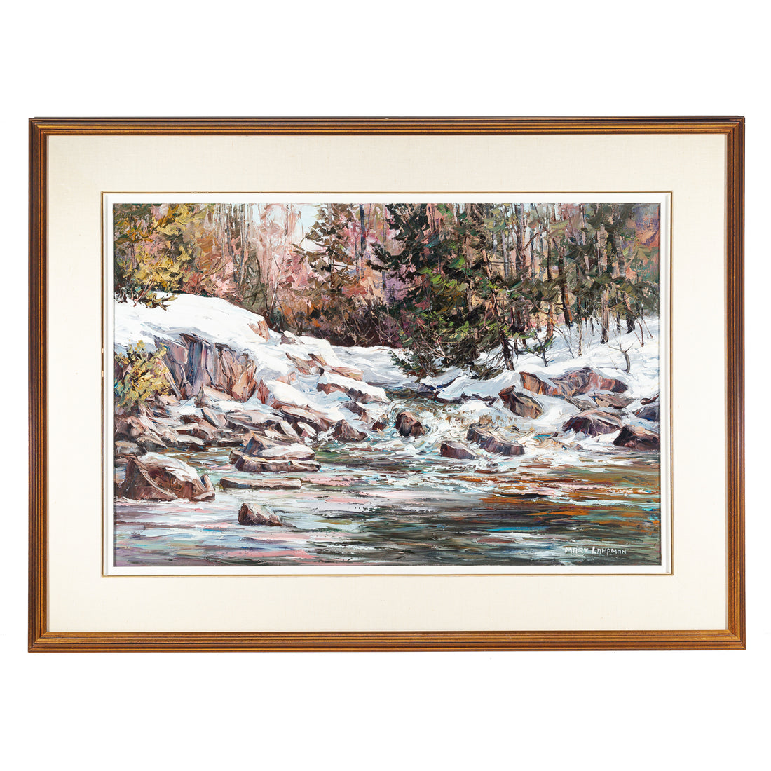 Mary Lampman (Canadian 20th C) "Rosy Glow" H20"xW30"