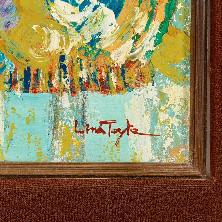Lina Tayte (20th) Mid Century Modern Portrait Blue Lady