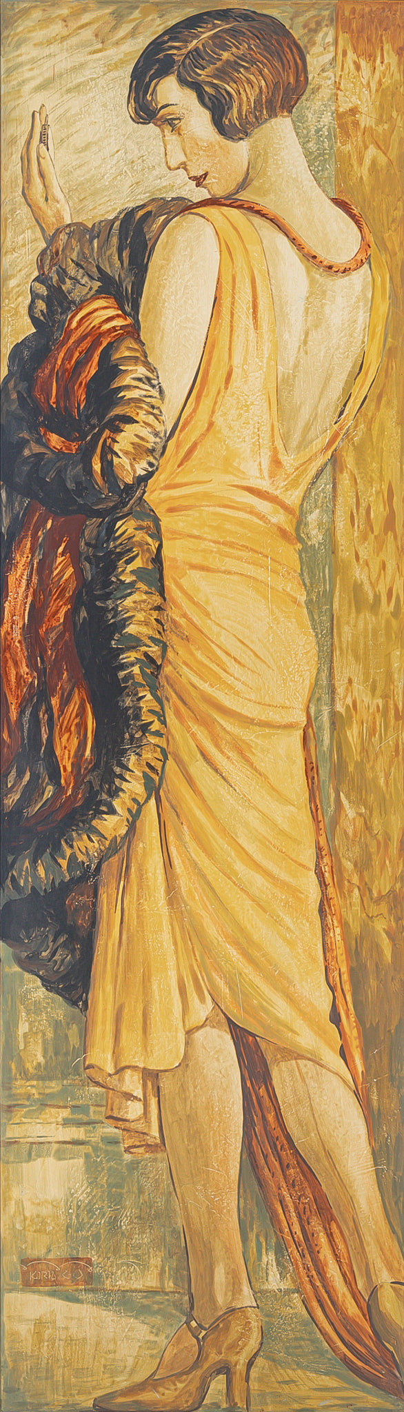 Kiril Go, Woman In Yellow Dress         H60"xW17"