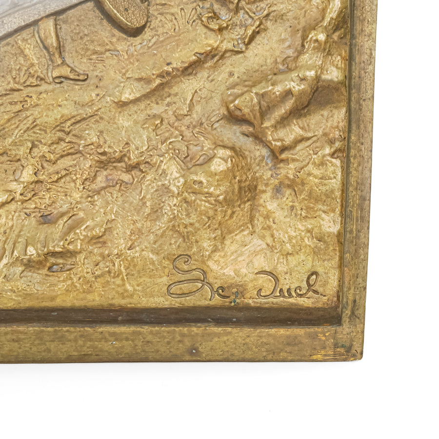 PAIR Bronze Bas Relief Plaques      "Le Duel"