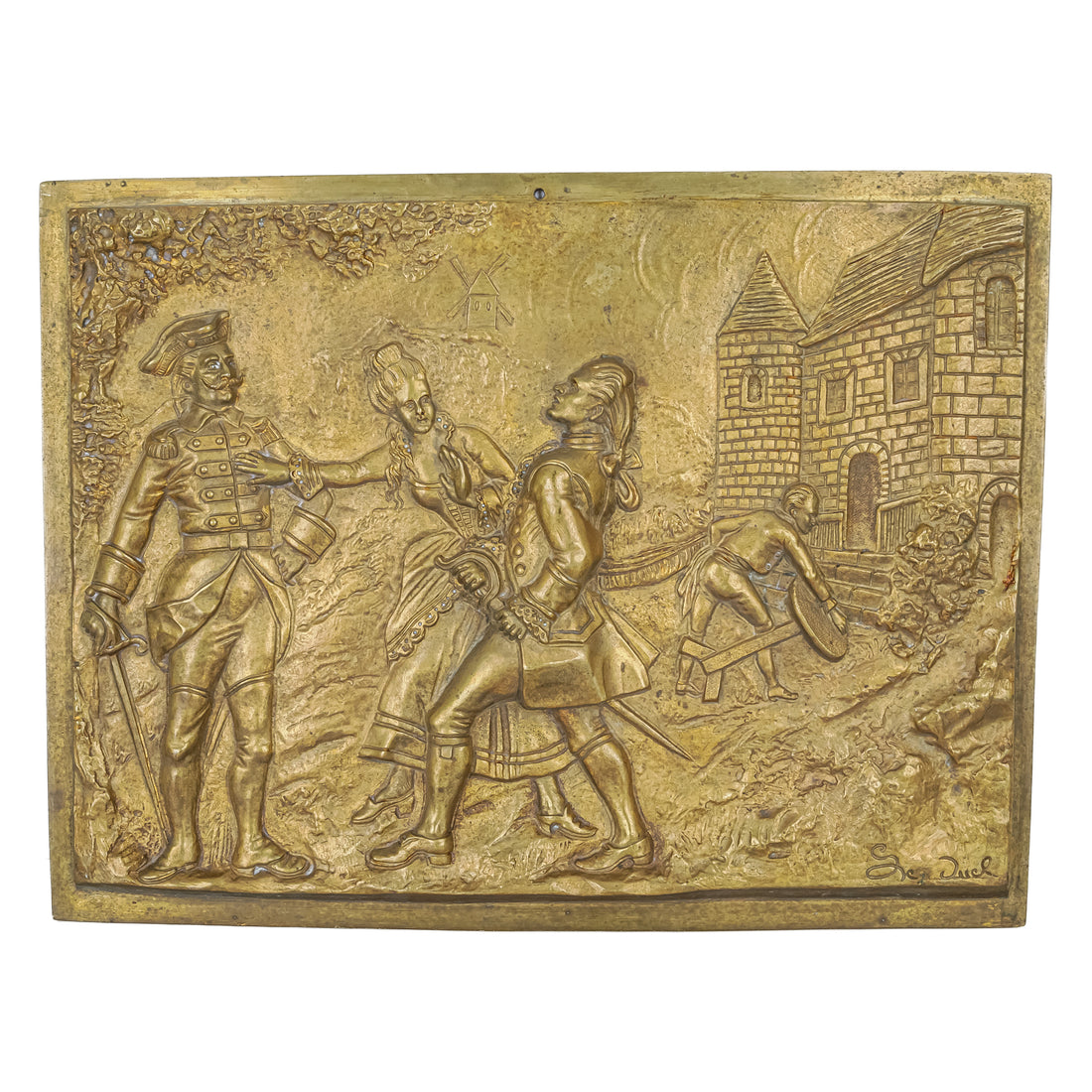 PAIR Bronze Bas Relief Plaques      "Le Duel"