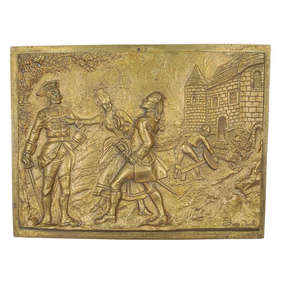 PAIR Bronze Bas Relief Plaques      "Le Duel"