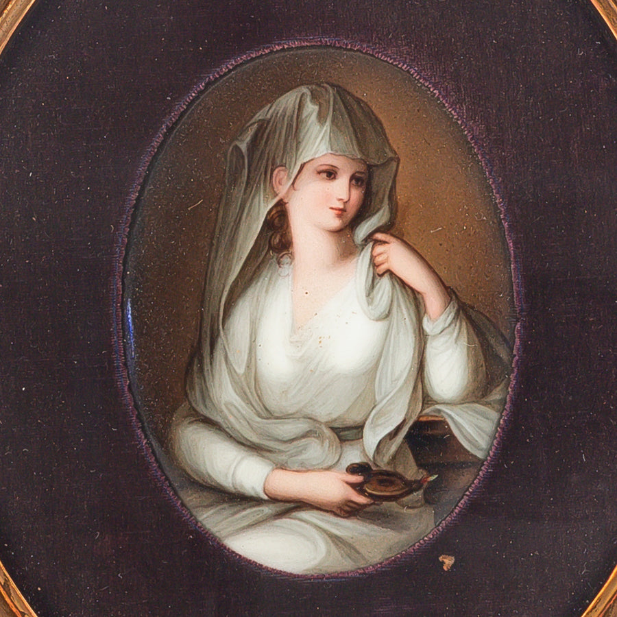 After Angelica Kauffman Portrait Of Vestal Virgin With Oil Lamp