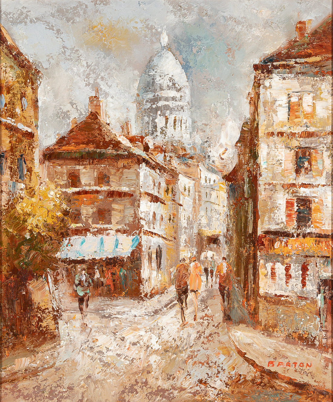 Edward Barton (American 1926-2012) Street Scene Montmartre