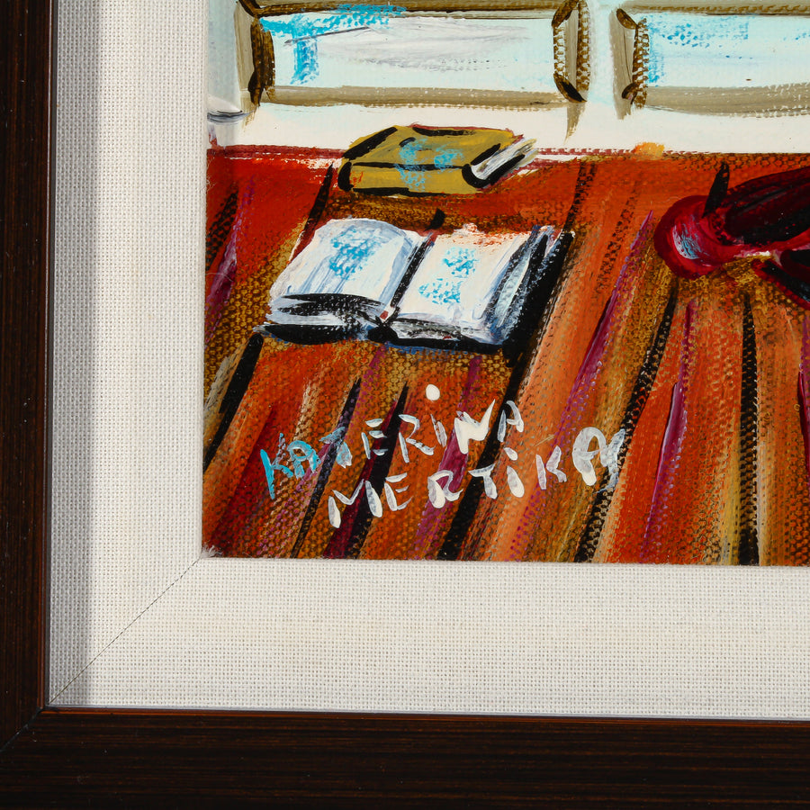 Katerina Mertikas - "Reading In Paris" - Acrylic on Canvas