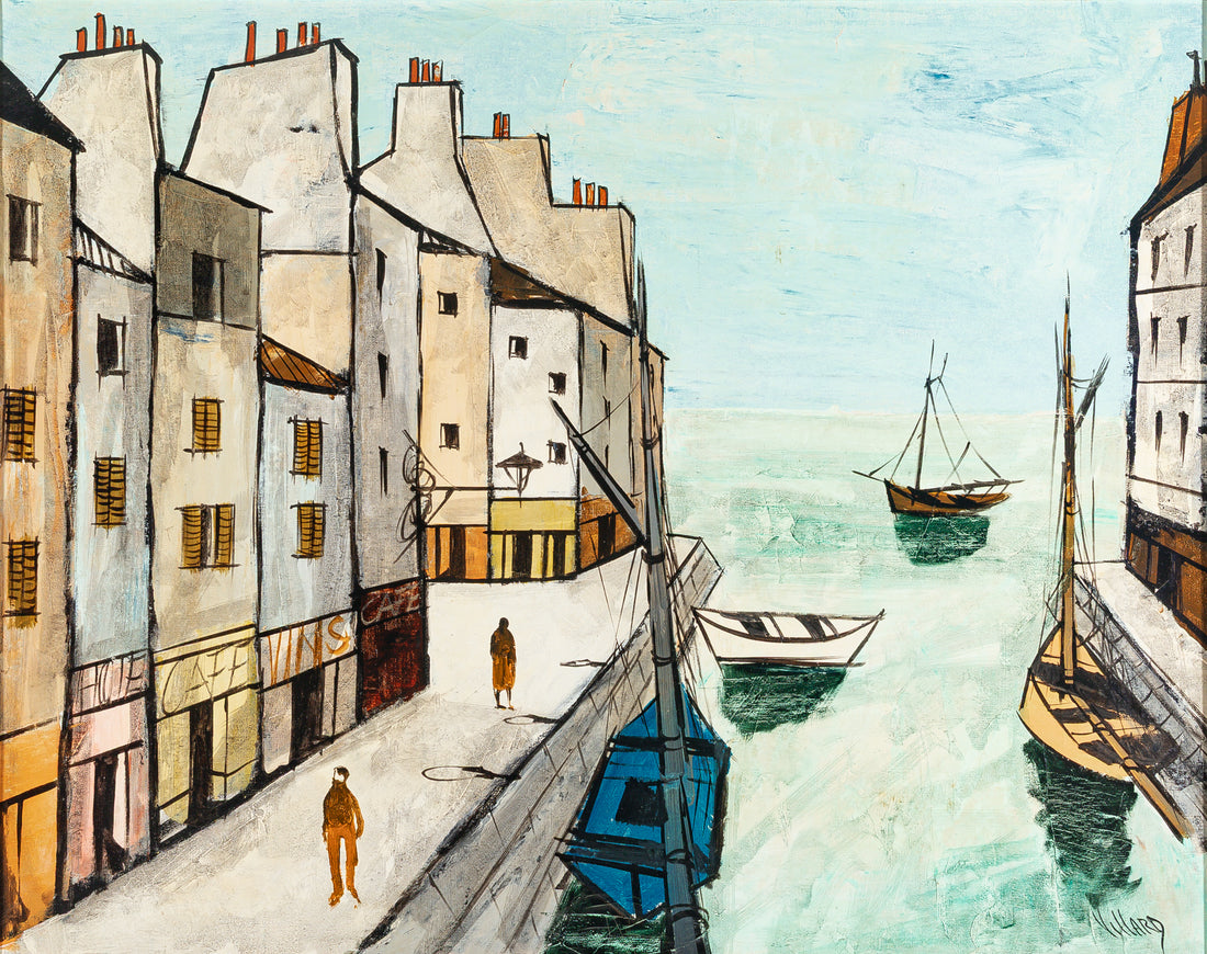 Charles Levier AKA Villard (French 1923-2003) Town Docks