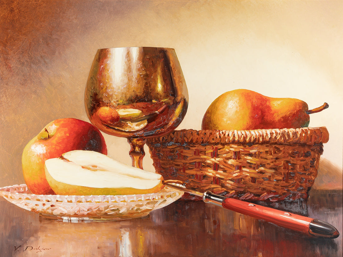Vadim Dolgov (Russian-Canadian 1962) Still Life With Apple And Pears