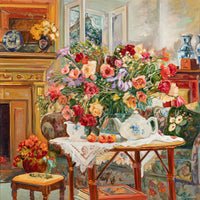 Yvette Boulanger (Canadian 1932-2015) "Tea Time In a Victorian setting" (Translation)