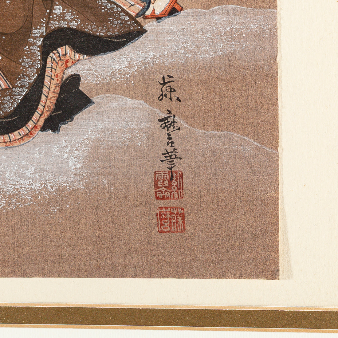 Kutigawa Fujimaro (Japanese 1790-1850) Two Ladies In Snow Storm