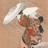Kutigawa Fujimaro (Japanese 1790-1850) Two Ladies In Snow Storm
