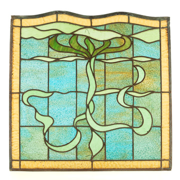 Unframed Art Nouveau Style Stained Glass