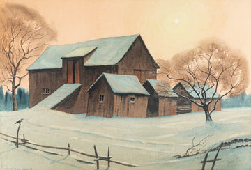 Percy Roy Wilson (Canadian 1900-2001) "Barn Near Georgeville