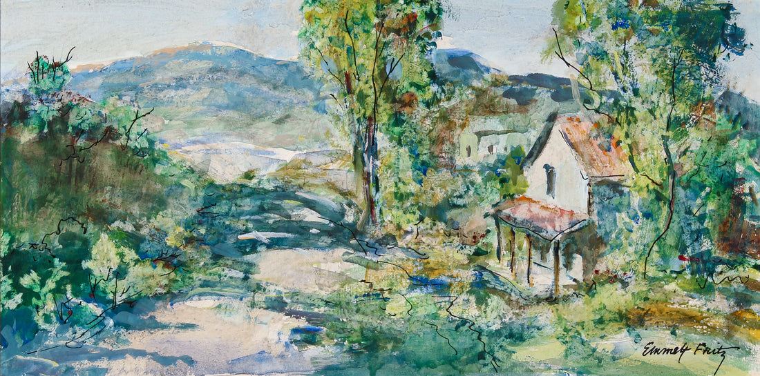 Emmett Fritz - Landscape with House - Watercolour on Paper