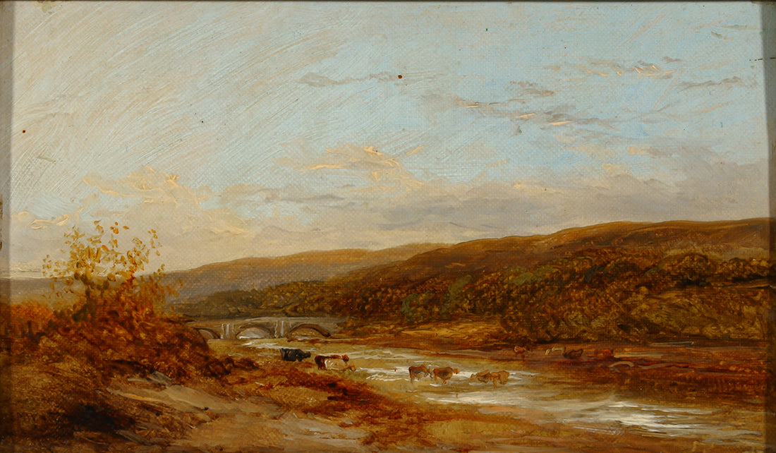 Edmund Morison Wimperis - Cattle in River - Oil On Canvas